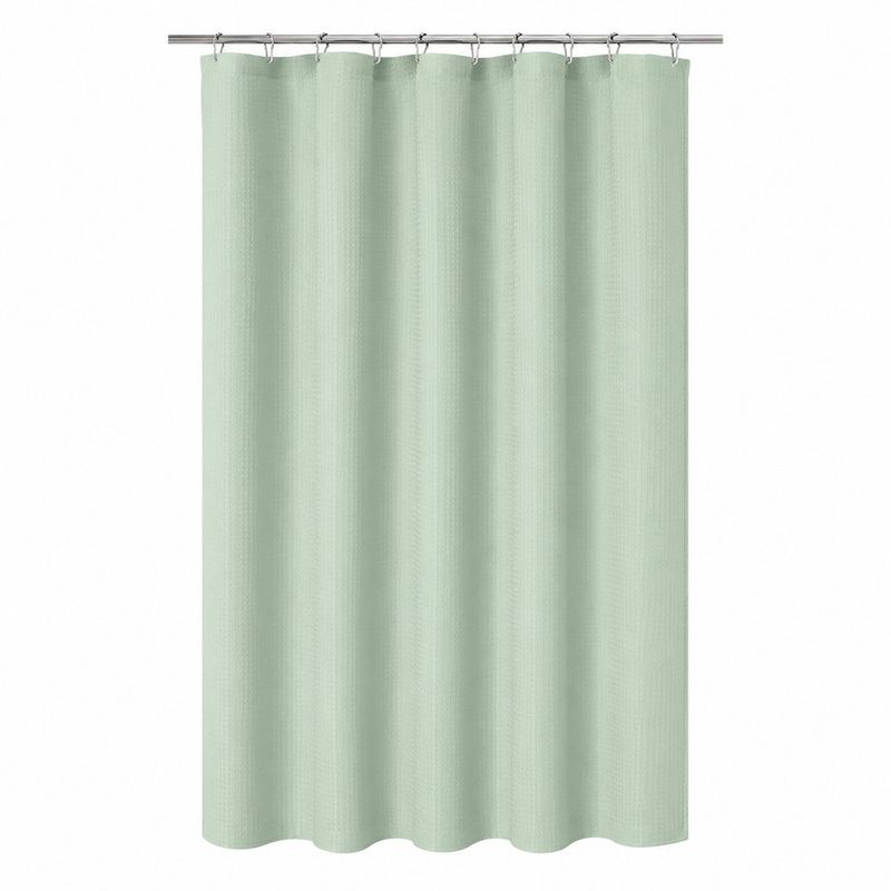 Set de Cortina para Baño con Liner y 12 Ganchos 178 x 183 cm Diseño Rombos Verde