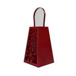 Linterna Decorativa Navideña de Metal 25 cm Diseño Copos Rojo