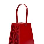 Linterna Decorativa Navideña de Metal 25 cm Diseño Copos Rojo