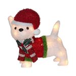 Figura Navideña de Perrito con Luces LED para Exterior e Interior