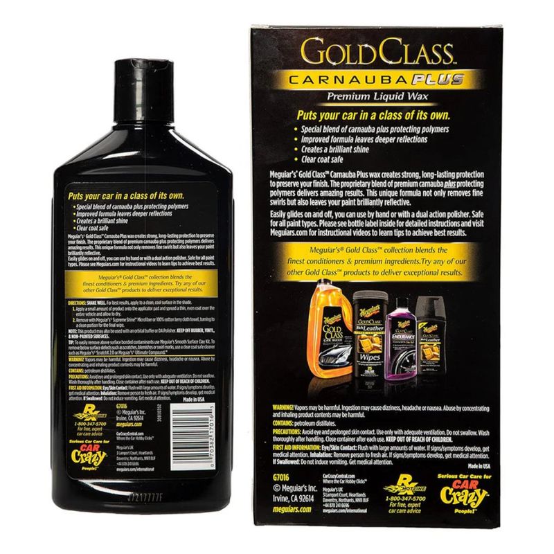 Cera para Auto Líquida Gold Class Carnauba Plus de 16 oz