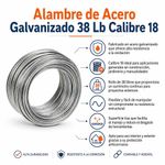 Alambre de Acero Galvanizado 38 Lb Calibre 18