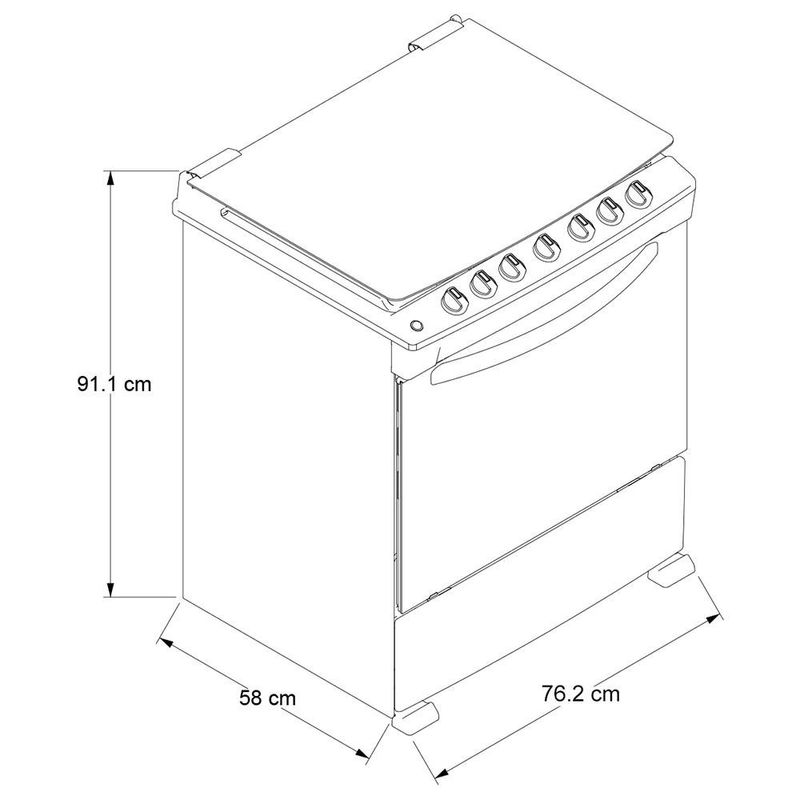 Estufa a Gas 30 plg con Horno Color Plateado