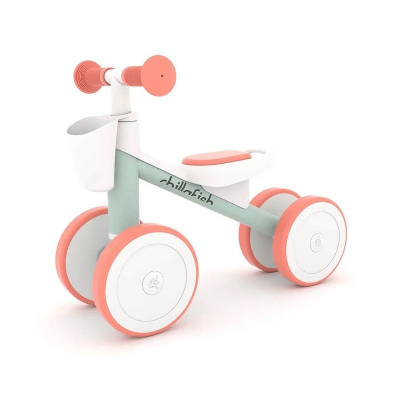 Triciclo de Equilibrio con 4 Ruedas Estables y Asiento Acolchado Color Rosa