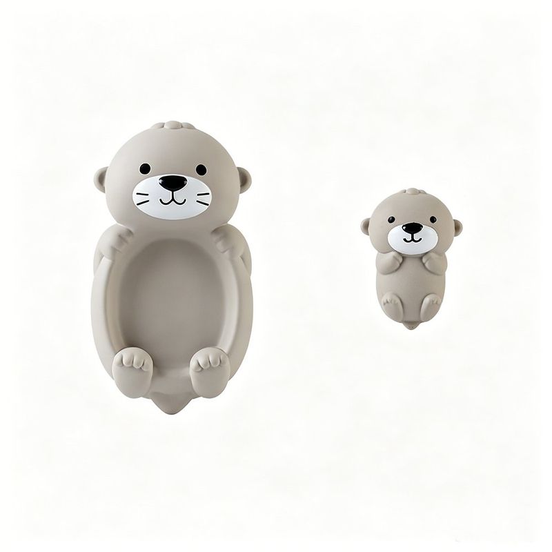 Set de Juguetes de Baño Hermanos Flotantes Diseño Nutrias Color Gris
