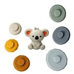 Bloques Apilables Sensoriales para Bebé Diseño Koala Multicolor 7 Piezas