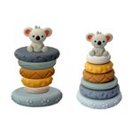 Bloques Apilables Sensoriales para Bebé Diseño Koala Multicolor 7 Piezas