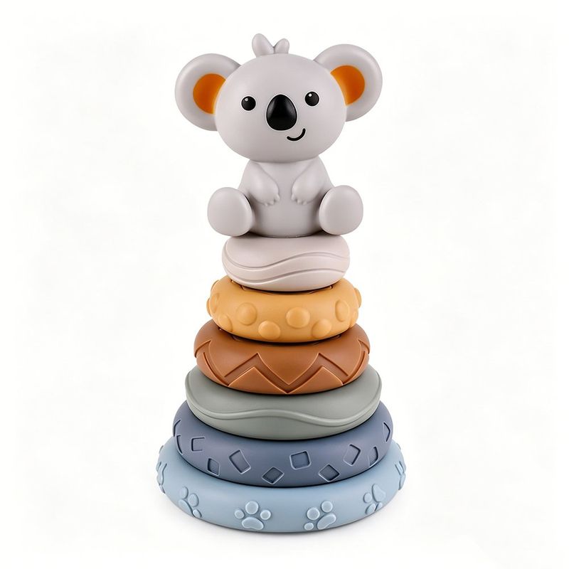 Bloques Apilables Sensoriales para Bebé Diseño Koala Multicolor 7 Piezas