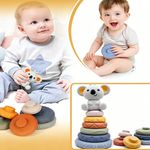 Bloques Apilables Sensoriales para Bebé Diseño Koala Multicolor 7 Piezas