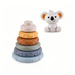 Bloques Apilables Sensoriales para Bebé Diseño Koala Multicolor 7 Piezas