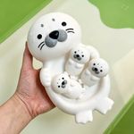 Set de Juguetes de Baño Flotantes para Bebé Diseño Animales Marinos Color Blanco 4 Piezas