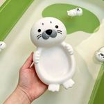 Set de Juguetes de Baño Flotantes para Bebé Diseño Animales Marinos Color Blanco 4 Piezas