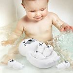 Set de Juguetes de Baño Flotantes para Bebé Diseño Animales Marinos Color Blanco 4 Piezas