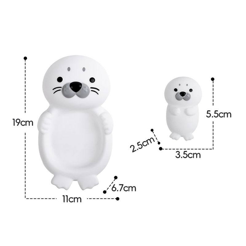 Set de Juguetes de Baño Flotantes para Bebé Diseño Animales Marinos Color Blanco 4 Piezas