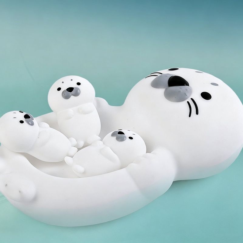Set de Juguetes de Baño Flotantes para Bebé Diseño Animales Marinos Color Blanco 4 Piezas