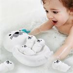 Set de Juguetes de Baño Flotantes para Bebé Diseño Animales Marinos Color Blanco 4 Piezas