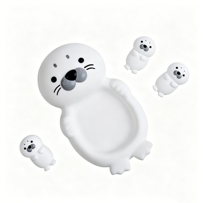 Set de Juguetes de Baño Flotantes para Bebé Diseño Animales Marinos Color Blanco 4 Piezas