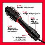 Cepillo Secador One Step Volumizer Plus 2 en 1 con Tecnología Iónica Negro y Rojo