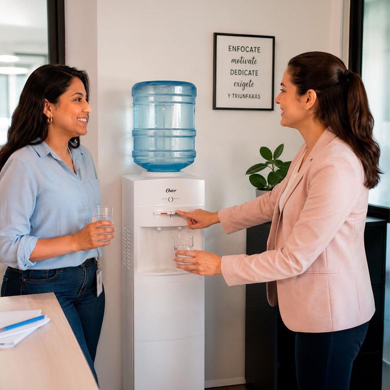 Dispensador de Agua de Piso Frío y Caliente con Compartimiento Color Blanco