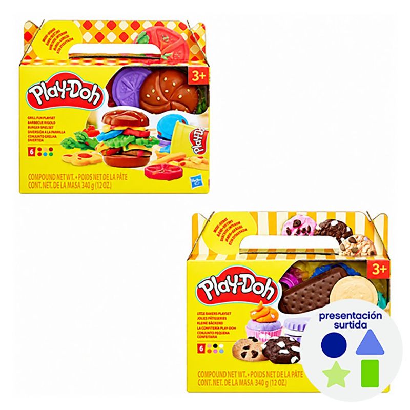 Set Play-Doh Food Shapes con Accesorios y 6 Botes de Plastilina de 340 Gr - Presentación Surtidos