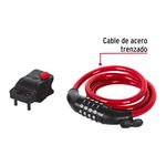 Candado Tipo Cable con Combinación para Seguridad 10 Mm