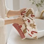 Toalla de Manos Navideña con Diseño de Jengibre y Bastones