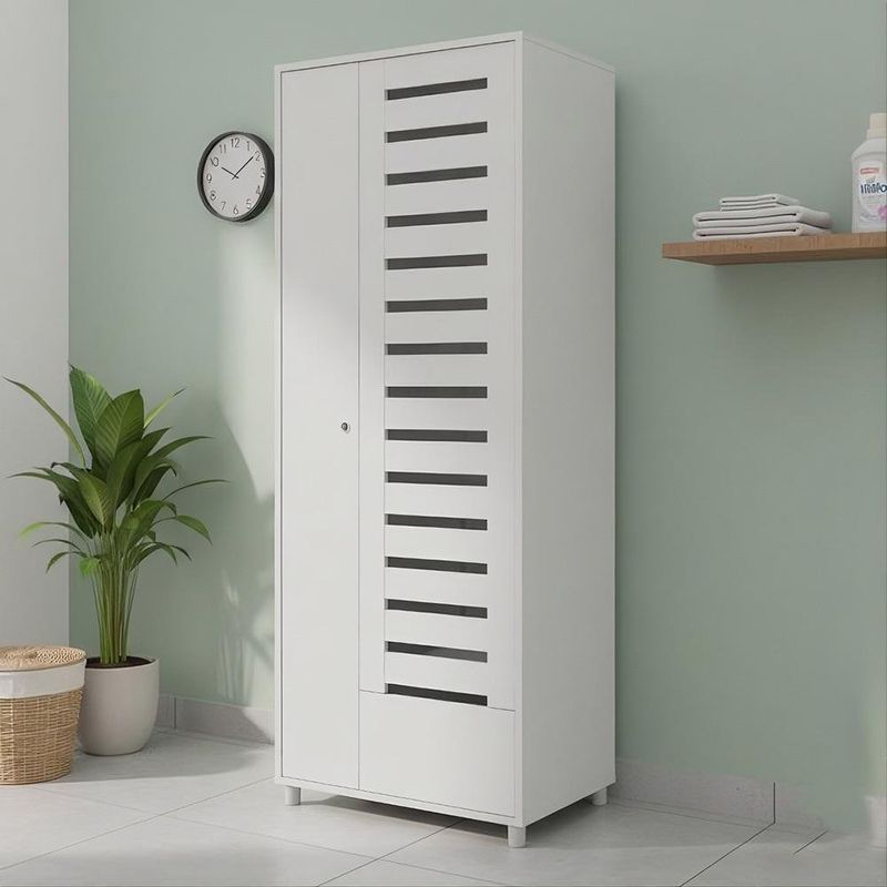 Mueble para Lavandería Multiusos de 2 Puertas y 1 Gaveta Color Blanco
