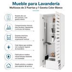 Mueble para Lavandería Multiusos de 2 Puertas y 1 Gaveta Color Blanco