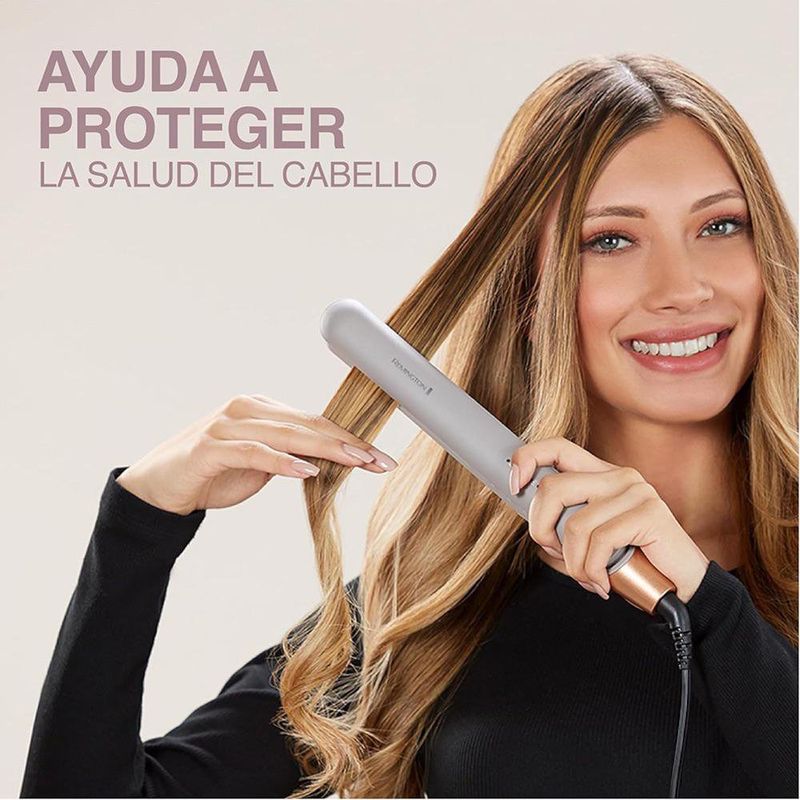 Plancha Alisadora de Cabello Collagen & Biotin Therapy con Cerámica Avanzada Color Rosa