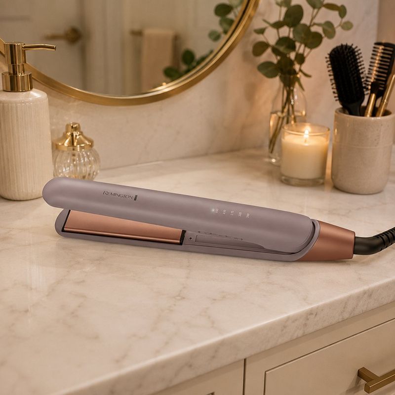Plancha Alisadora de Cabello Collagen & Biotin Therapy con Cerámica Avanzada Color Rosa