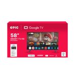 Televisor Smart de 58" UHD 4K Direct LED con Google TV Bluetooth y WiFi