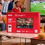 Televisor Smart de 58" UHD 4K Direct LED con Google TV Bluetooth y WiFi