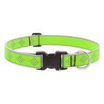 Collar Ajustable para Perro de Nylon Reflectante Diseño Diamante de 16 a 28 Plg x 1 Plg Verde