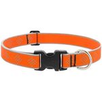 Collar Ajustable para Perro de Nylon Reflectante Diseño Diamante de 12 a 20 Plg x 1 Plg Naranja
