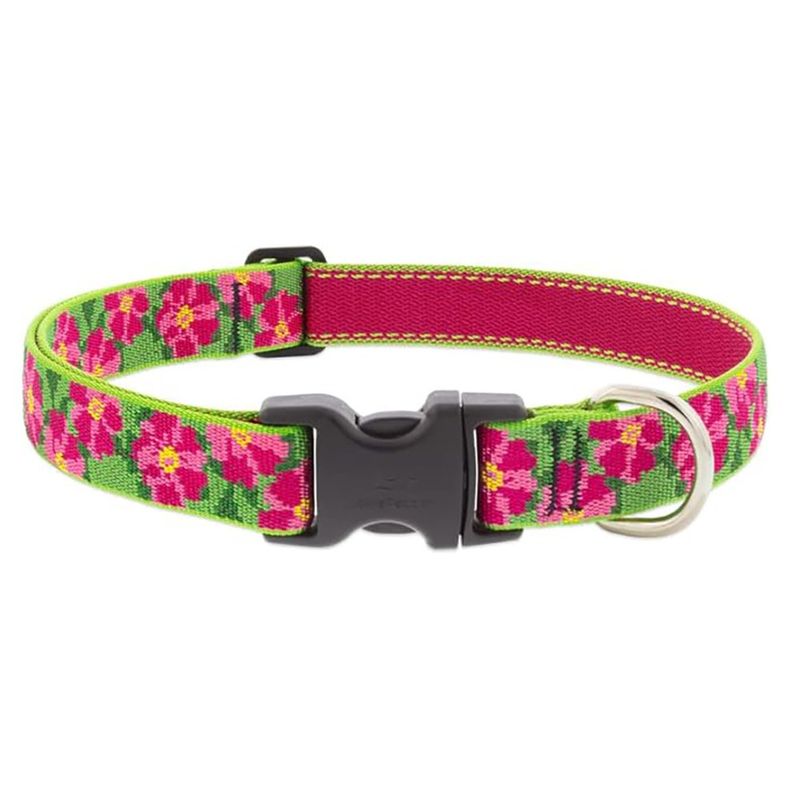 Collar Ajustable para Perro de Nylon Diseño Petunias de 16 a 28 Plg x 1 Plg Multicolor
