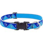 Collar Ajustable para Perro de Nylon Reflectante Diseño Huellas de 16 a 28 Plg x 1 Plg Azul