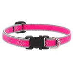 Collar Ajustable para Perro de Nylon Reflectante Diseño Diamante de 16 a 28 Plg x 1 Plg Rosa
