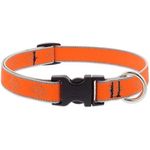 Collar Ajustable para Perro de Nylon Reflectante Diseño Diamante de 8 a 14 Plg x 1/2 Plg Naranja