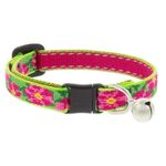 Collar Ajustable para Gato de Nylon Diseño Petunias de 8 a 12 Plg x 1/2 Plg con Cascabel