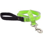 Correa para Perro de Nylon Reflectante Diseño Diamante de 6 Pies x 1 Plg con Mango Acolchado Verde
