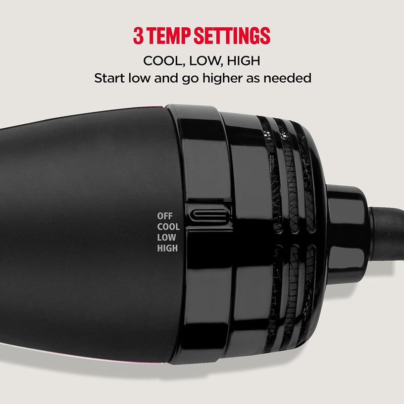 Cepillo Secador de Cabello One-Step 2.4 Plg con Tecnología Iónica y Accesorios Negro