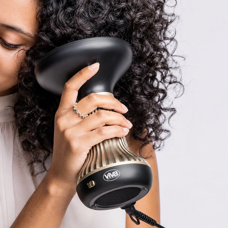 Secadora de Cabello 700 W con Difusor y 2 Velocidades para Rizos Negra