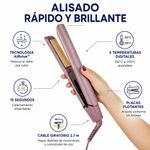 Plancha Alisadora de Cabello Airvive Slim con Tecnología Iónica y 5 Temperaturas Color Rosado