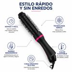Cepillo Secador de Cabello Root Booster 38 mm con Tecnología Iónica Negro y Rosado