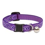 Collar Ajustable para Gato de Nylon Diseño Jelly Roll de 8 a 12 Plg x 1/2 Plg con Cascabel Morado