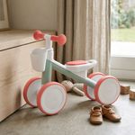 Triciclo de Equilibrio con 4 Ruedas Estables y Asiento Acolchado Color Rosa