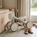 Triciclo de Equilibrio con 4 Ruedas Estables y Asiento Acolchado Color Café