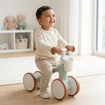 Triciclo de Equilibrio con 4 Ruedas Estables y Asiento Acolchado Color Café