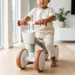 Triciclo de Equilibrio con 4 Ruedas Estables y Asiento Acolchado Color Café