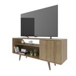 Rack para TV de 60 Plg con Puertas y Repisas de Color Café de 136 x 36 x 59 Cm